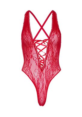 Leg Avenue Floral lace thong teddy OS Red SO7964 фото