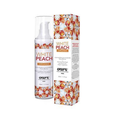 Масажна олія EXSENS Organic White Peach 50мл розігрівальна, без цукру, без парабенів, їстівна SO2381 фото