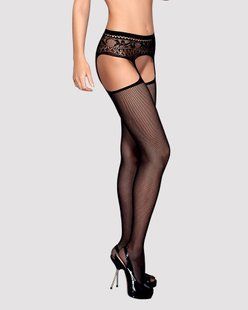 Obsessive Garter stockings S307 black XL/XXL SO7271 фото