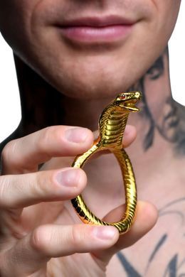 Ерекційне кільце з головою кобри Master Series: Cobra King Golden Cock Ring SO8799 фото
