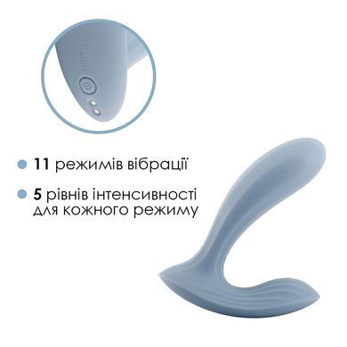 Смарт-вібратор в трусики Svakom Erica Dusty Blue, дуже гнучкий, 2 мотори SO8978 фото