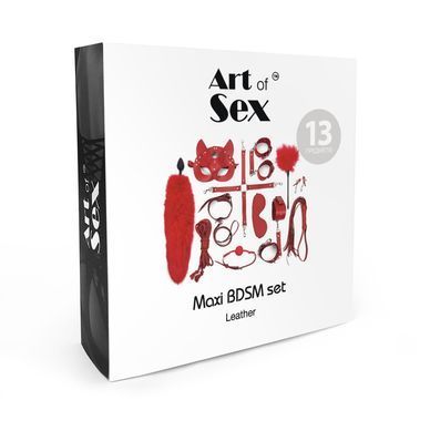Набір Art of Sex - Maxi BDSM Set Leather, 13 предметів, натуральна шкіра, Чорний SO7139 фото