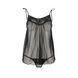 Сорочка прозора бебі дол MELANIA CHEMISE black XXL/XXXL - Passion, трусики, на тонких бретелях EL16306 фото 3