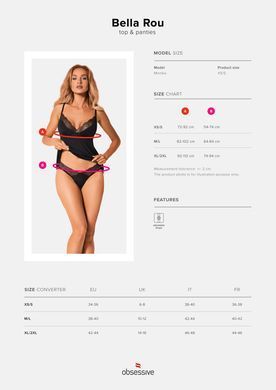 Obsessive Bella Rou top & panties XL/2XL SO7863 фото