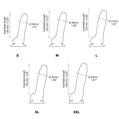 Реалістичний фалоімітатор Strap-On-Me Sliding Skin Realistic Dildo Black - XXL, ефект рухливої шкіри SO6259 фото