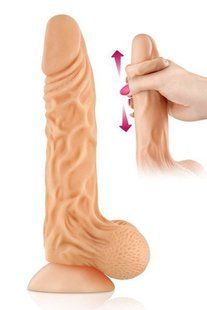 Фалоімітатор із рухомою крайньою плоттю Real Body &mdash; Real Max, діаметр 4,3 см, TPE SO1890 фото
