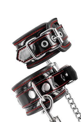 Наручники Fetish Tentation Premium Patent Leather Handcuffs, знімний ланцюжок SX1099 фото