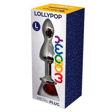 Анальна пробка Wooomy Lollypop Double Ball Metal Plug Red L SO7420 фото