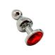 Анальна пробка Wooomy Lollypop Double Ball Metal Plug Red L SO7420 фото 1