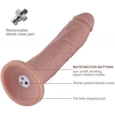 Фалоімітатор 10.2&Prime; з вібрацією для секс-машин Hismith Silicone Dildo with Vibe, знімний конектор Kli SO6211 фото