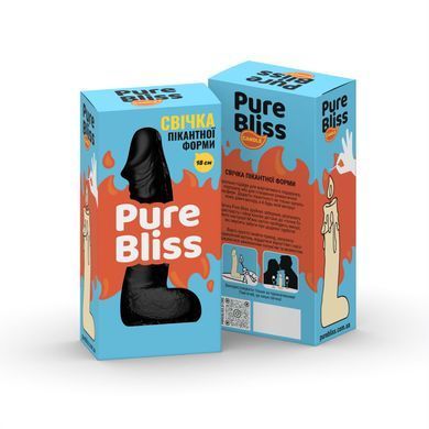 Свічка у вигляді члена Pure Bliss BIG Black 18 см SX1650 фото