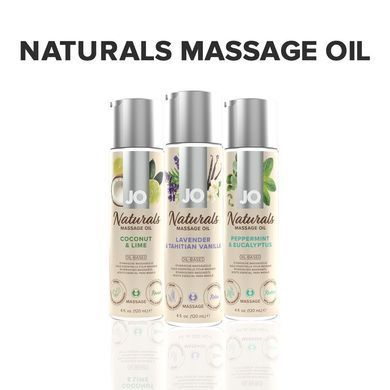 Масажна олія System JO - Naturals Massage Oil - Lavender & Vanilla з натуральними ефірними оліями (1 SO6165 фото
