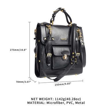 Сумка-трансформер для зберігання секс-іграшок LOCKINK Detachable JK Bag, чорна, ПВХ SX0862 фото