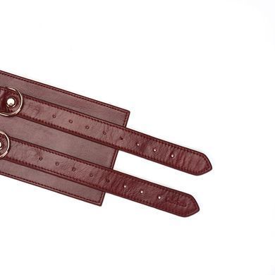 Шкіряний пояс для бондажу Liebe Seele Wine Red Waist Cuff, L Size SO9462 фото