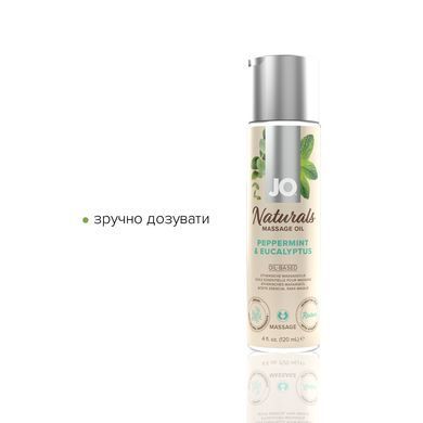 Масажна олія System JO - Naturals Massage Oil - Peppermint & Eucalyptus з натуральними ефірними олія SO6166 фото