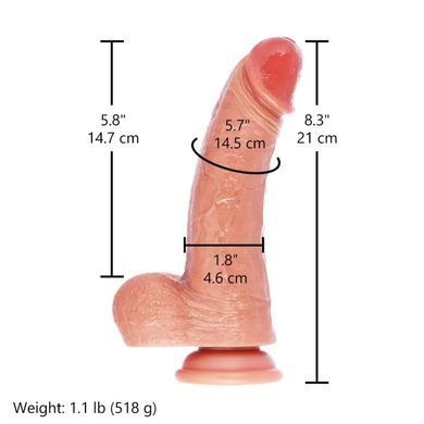 Фалоімітатор для секс-машин Hismith 8.25" Dual-density dildo with veins, система KlicLok SX4010 фото