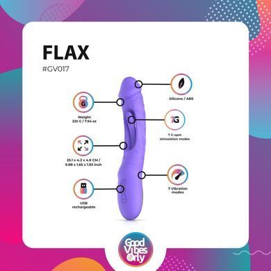 Вібратор Good Vibes Only - Flax Vibrating Dildo with G-Spot Stimulator SX3064 фото