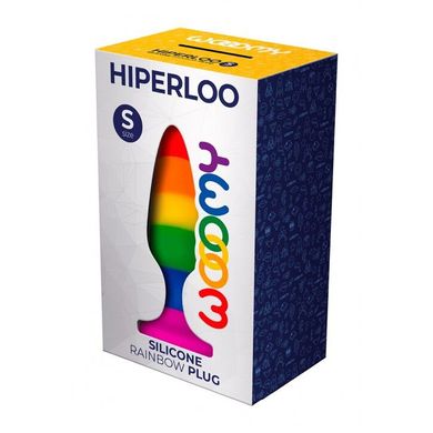 Анальна пробка Wooomy Hiperloo Silicone Rainbow Plug S SO7424 фото