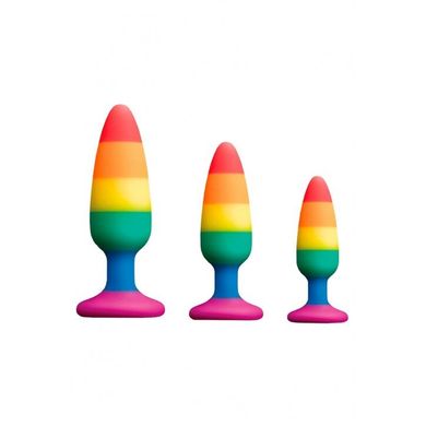 Анальна пробка Wooomy Hiperloo Silicone Rainbow Plug S SO7424 фото