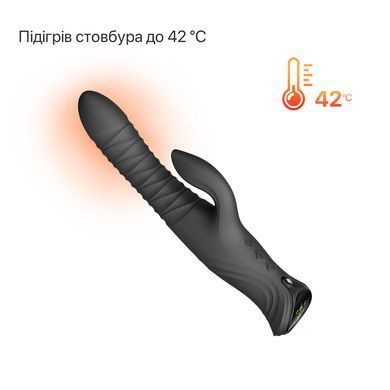 Смарт пульсатор-кролик з вібрацією Zalo Mose 2 Obsidian Black, підігрів до 42 &deg;C, кристал Swarovski SX2688 фото