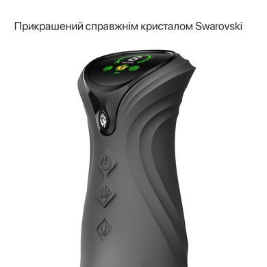 Смарт пульсатор-кролик з вібрацією Zalo Mose 2 Obsidian Black, підігрів до 42 &deg;C, кристал Swarovski SX2688 фото