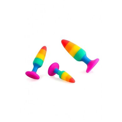 Анальна пробка Wooomy Hiperloo Silicone Rainbow Plug S SO7424 фото