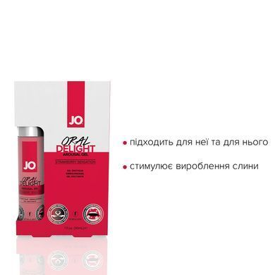 Гель для оральних пестощів System JO Oral Delight &mdash; Strawberry Sensation (30 мл), ефект холод-тепло SO1496 фото