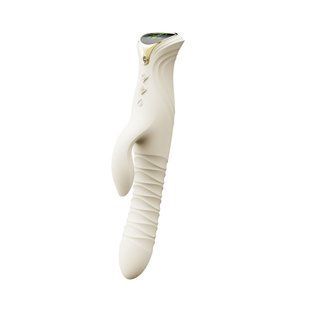 Смарт пульсатор-кролик з вібрацією Zalo Mose 2 Ivory White, підігрів до 42 &deg;C, кристал Swarovski SX2689 фото