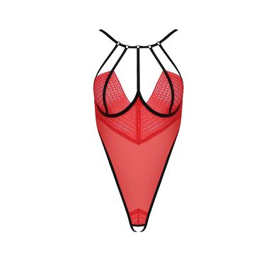 Боді з високим вирізом стегна AKITA BODY red S/M - Passion Exclusive PS24202 фото