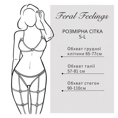 Гартери Feral Feelings - Garter, натуральна шкіра, колір білий SO3450 фото