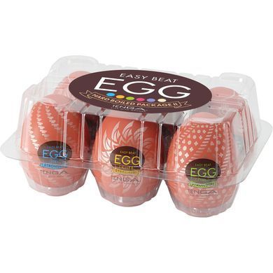 Набір мастурбаторів-яєць Tenga Egg Hard Boilded II Pack (6 яєць), щільний TPE, опукла текстура SO9804 фото