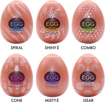 Набір мастурбаторів-яєць Tenga Egg Hard Boilded II Pack (6 яєць), щільний TPE, опукла текстура SO9804 фото