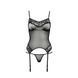 Корсет з пажами MELANIA CORSET black L/XL - Passion, трусики, напівпрозорий EL16307 фото 5