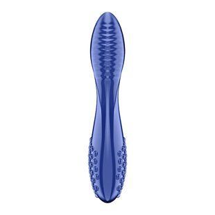 Двосторонній скляний дилдо Satisfyer Dazzling Crystal 2 Blue SX3551 фото