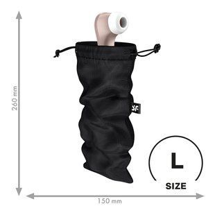Мішечок для секс-іграшок Satisfyer Treasure Bag L, чорний, на шнурку SX0549 фото
