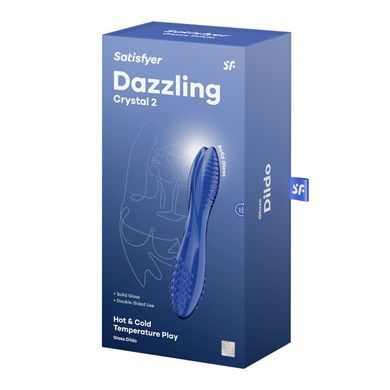 Двосторонній скляний дилдо Satisfyer Dazzling Crystal 2 Blue SX3551 фото