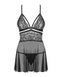 Obsessive 838-BAB-1 babydoll & thong black L/XL SO7182 фото 6