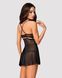Obsessive 838-BAB-1 babydoll & thong black L/XL SO7182 фото 2