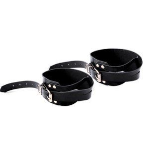 Чоловічі шкіряні наручники Art of Sex - Man Handcuffs Speedway XS-M, колір чорний SX0512 фото