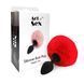 Силіконова анальна пробка М Art of Sex - Silicone Butt plug Rabbit Tail, Червоний SO6964 фото 3