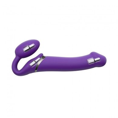 Безремінний страпон з вібрацією Strap-On-Me Vibrating Violet M, діаметр 3,3см, пульт ДК, регульовани SO3825 фото