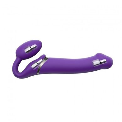 Безремінний страпон з вібрацією Strap-On-Me Vibrating Violet L, діам. 3,7см, пульт ДК, регульований SO3826 фото