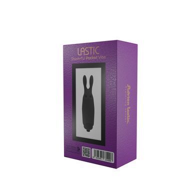 Віброкуля Adrien Lastic Pocket Vibe Rabbit Black зі стимулювальними вушками AD33499 фото