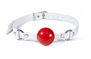 Кляп силіконовий Feral Feelings Silicon Ball Gag White/Red, білий ремінець, червона кулька SX3977 фото